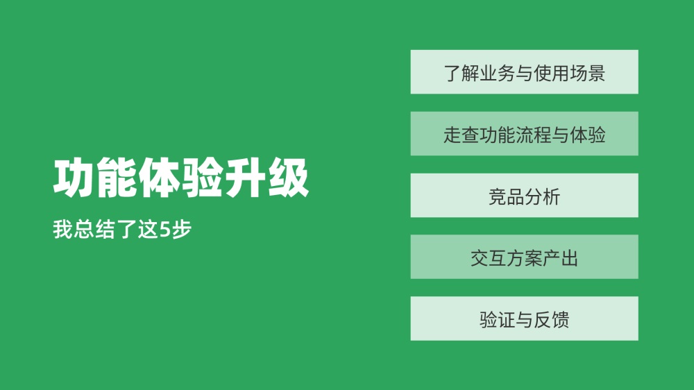 如何有效對功能做體驗升級？我總結(jié)了5個步驟！
