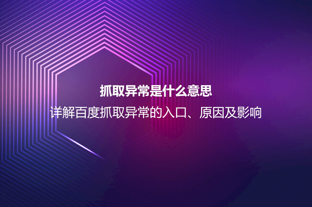 抓取異常是什么意思？詳解百度抓取異常的入口、原因及影響